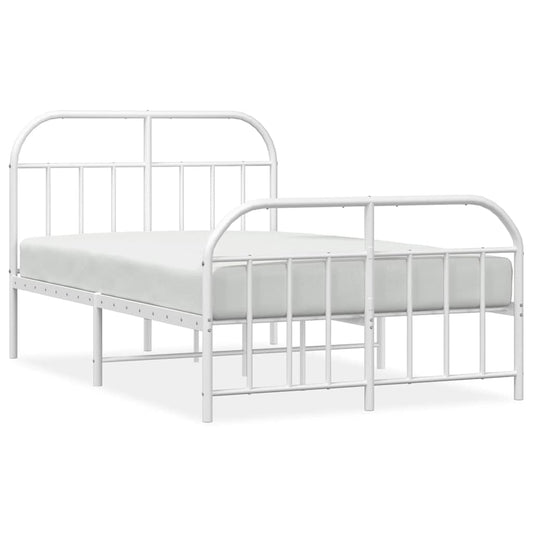 Bed Frame | White | Powder-Coated Steel | Double | Bed Frame