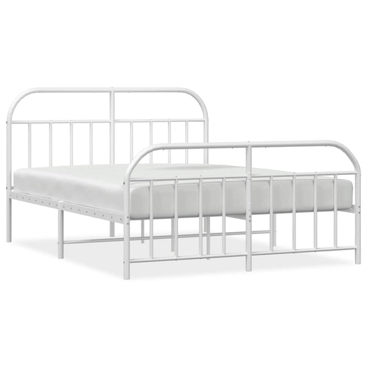 Bed Frame | White | Powder-Coated Steel | Double | Bed Frame