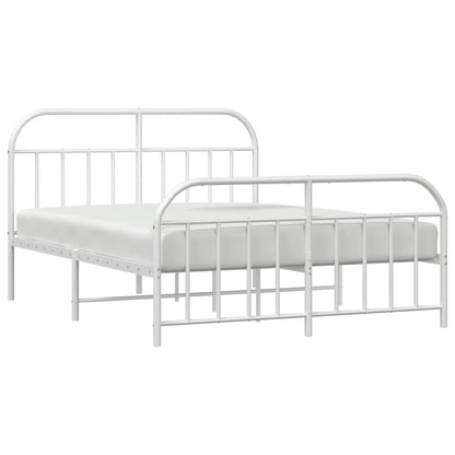 Bed Frame | White | Powder-Coated Steel | Double | Bed Frame