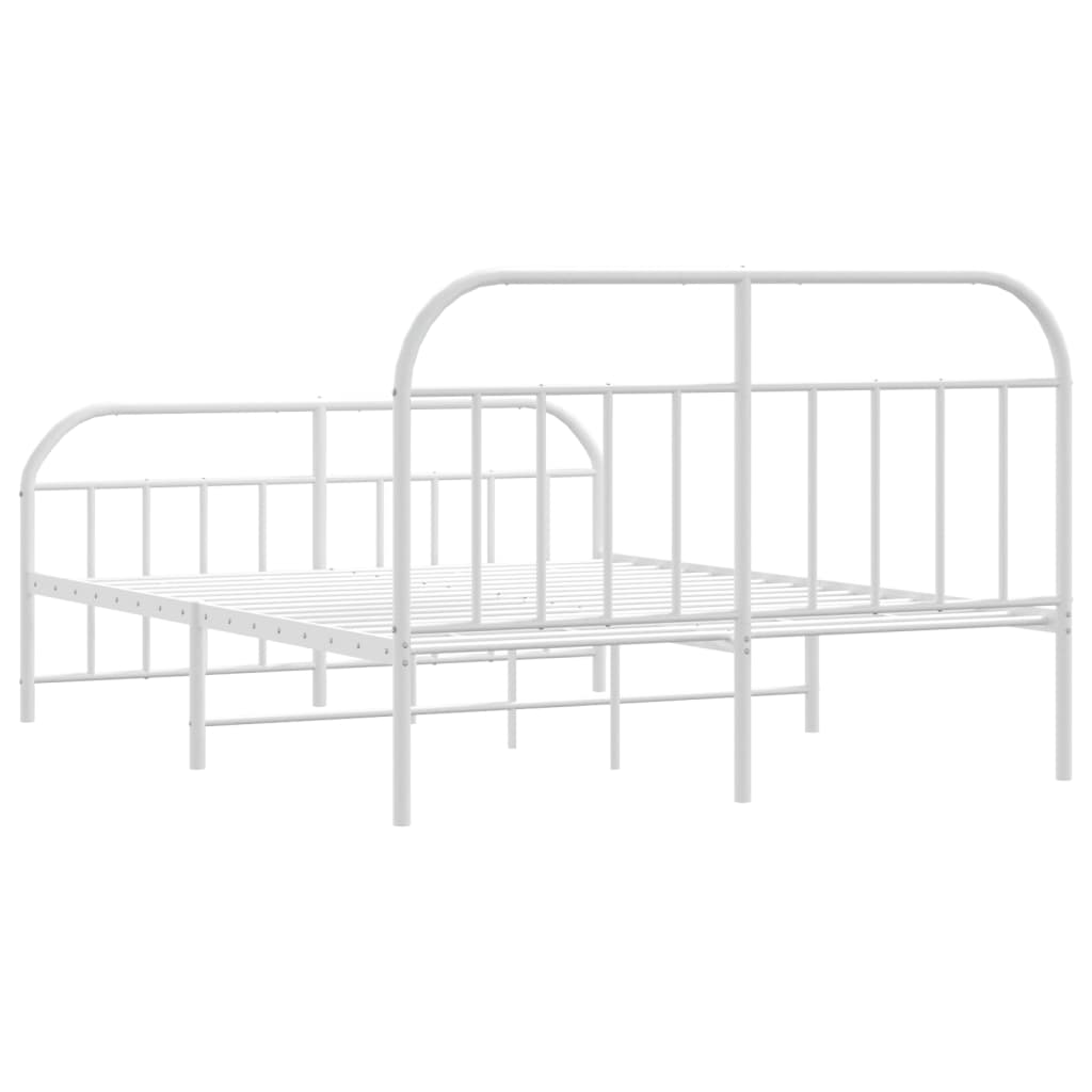 Bed Frame | White | Powder-Coated Steel | Double | Bed Frame