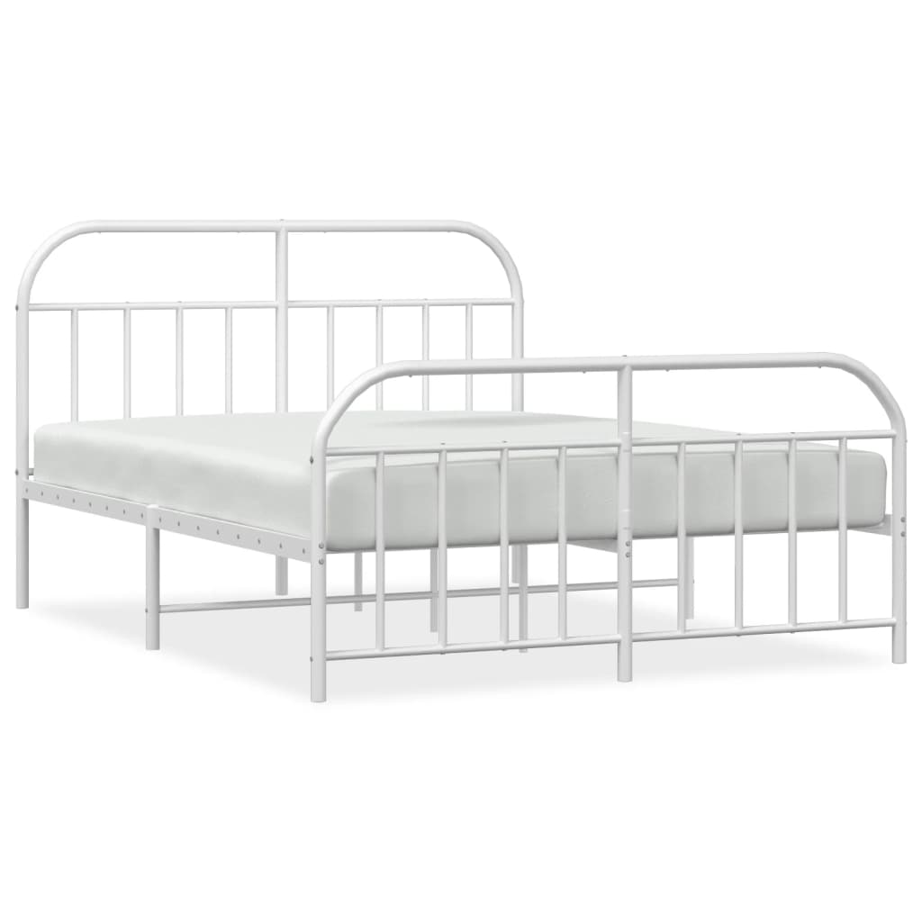 Bed Frame | White | Powder-Coated Steel | Double | Bed Frame