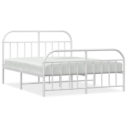 Bed Frame | White | Powder-Coated Steel | Double | Bed Frame
