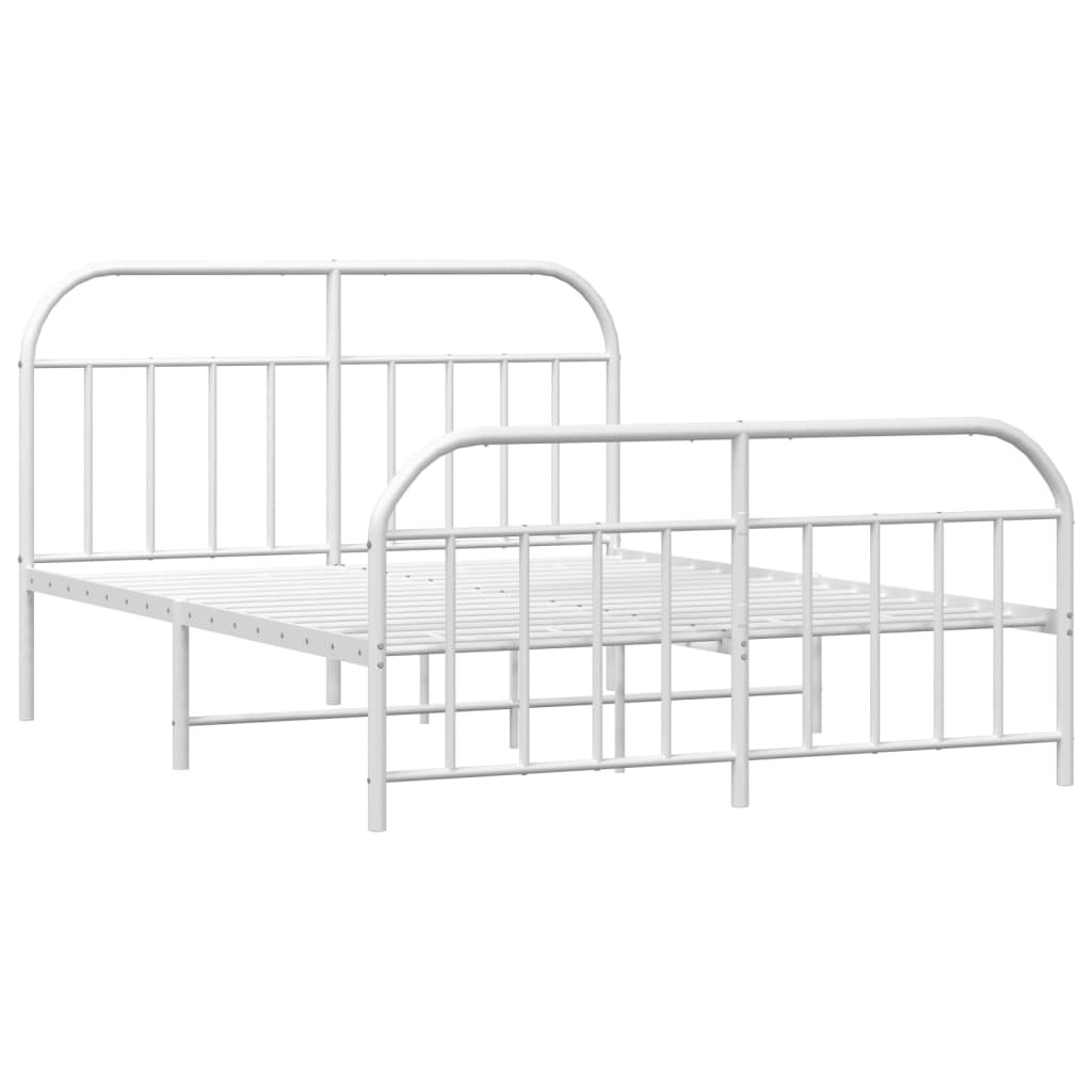 Bed Frame | White | Powder-Coated Steel | Double | Bed Frame