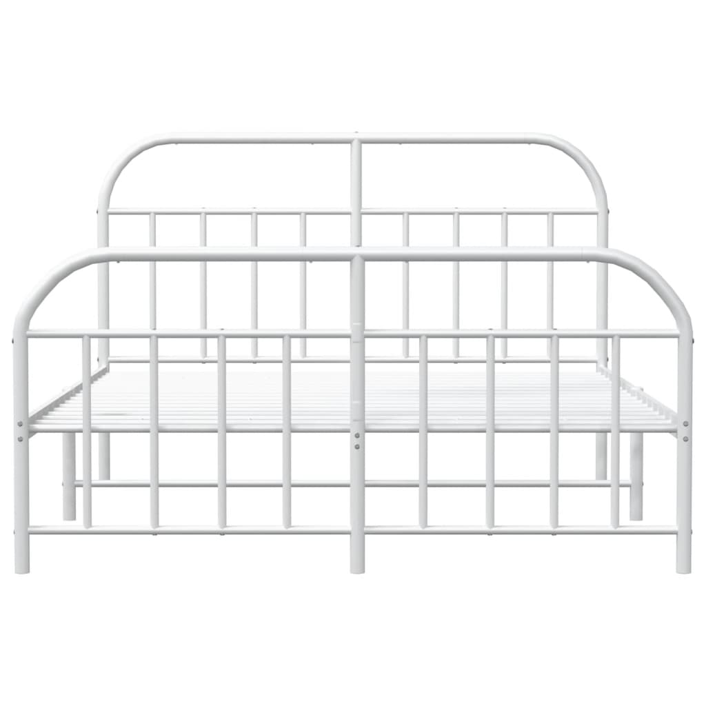 Bed Frame | White | Powder-Coated Steel | Double | Bed Frame