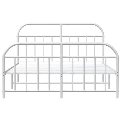 Bed Frame | White | Powder-Coated Steel | Double | Bed Frame
