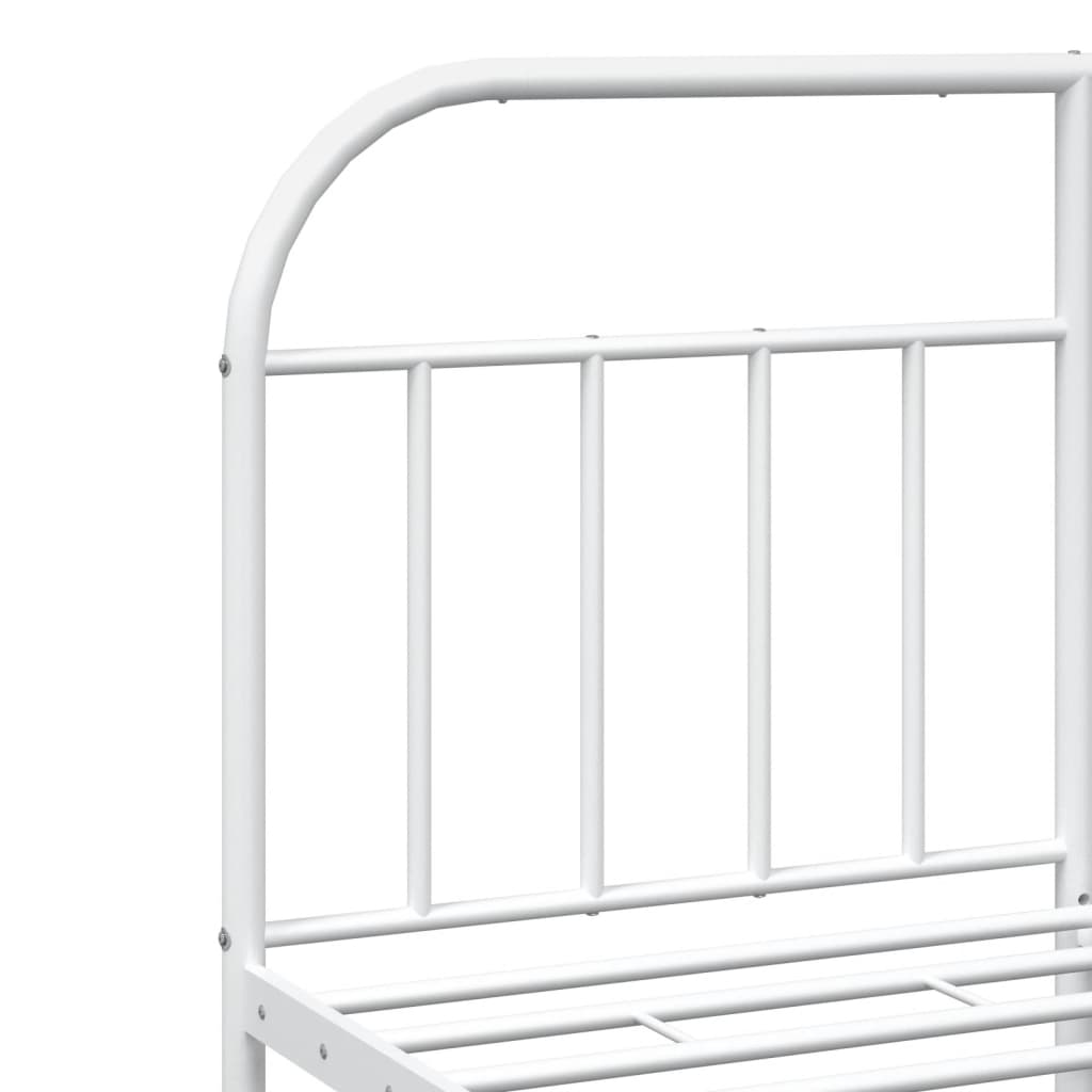 Bed Frame | White | Powder-Coated Steel | Double | Bed Frame