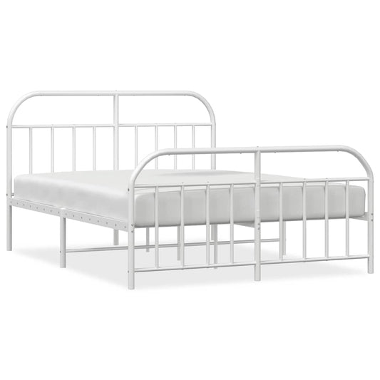 Bed Frame | White | Powder-Coated Steel | Double | Bed Frame