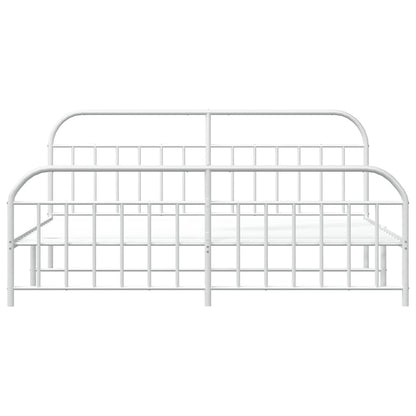 Bed Frame | White | Powder-Coated Steel | Double | Bed Frame