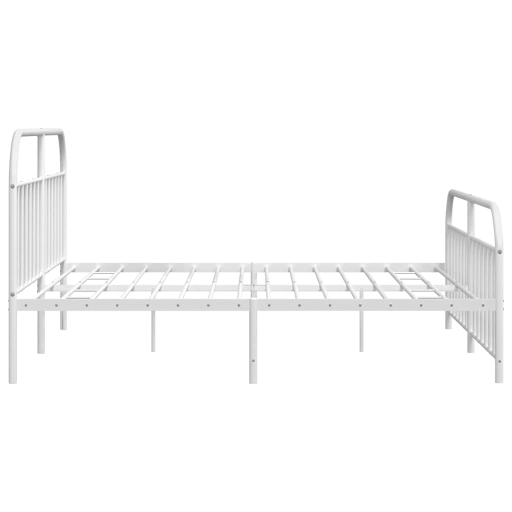 Bed Frame | White | Powder-Coated Steel | Double | Bed Frame