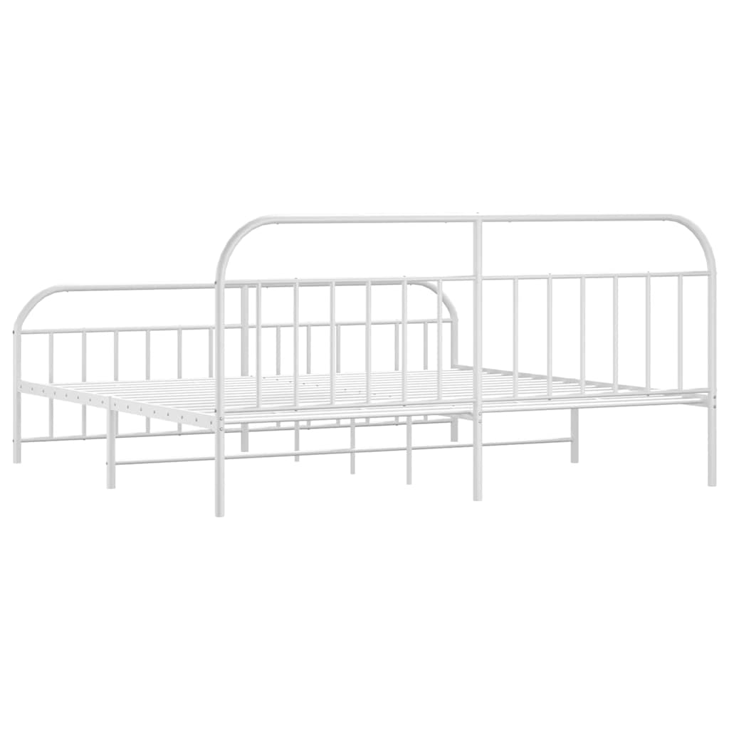 Bed Frame | White | Powder-Coated Steel | Double | Bed Frame
