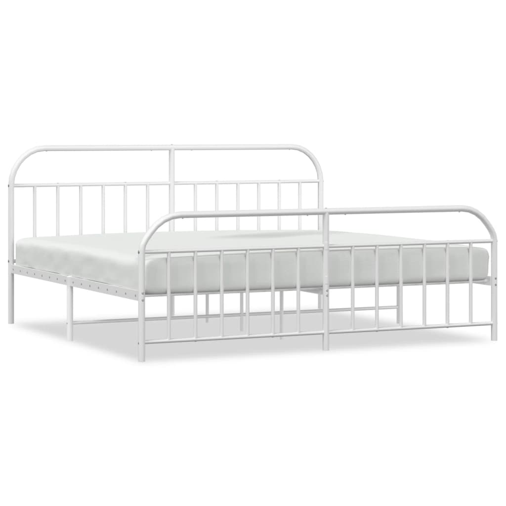 Bed Frame | White | Powder-Coated Steel | Double | Storage | Bed Frame