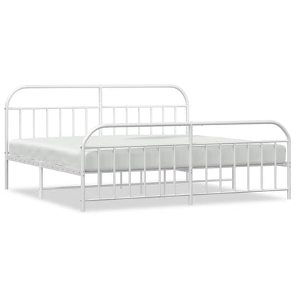 Bed Frame | White | Powder-Coated Steel | Double | Storage | Bed Frame