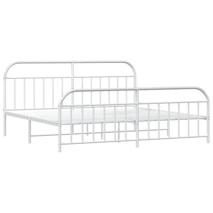 Bed Frame | White | Powder-Coated Steel | Double | Storage | Bed Frame