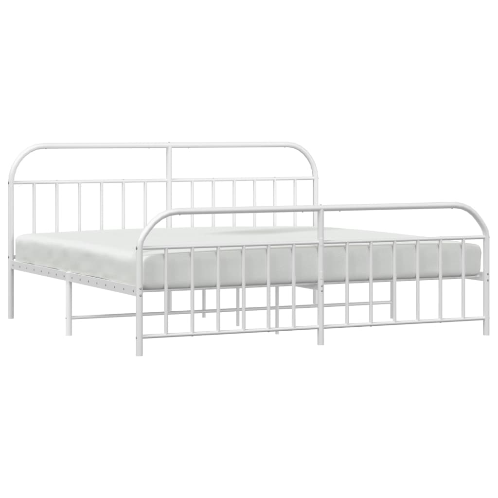 Bed Frame | White | Powder-Coated Steel | Double | Storage | Bed Frame