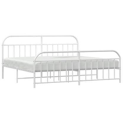 Bed Frame | White | Powder-Coated Steel | Double | Storage | Bed Frame