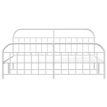 Bed Frame | White | Powder-Coated Steel | Double | Storage | Bed Frame