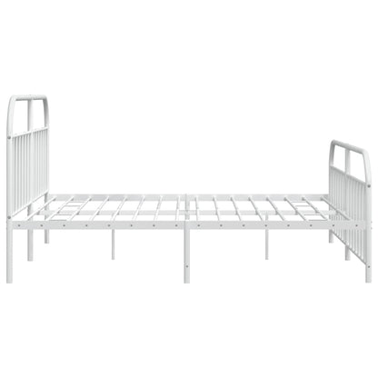 Bed Frame | White | Powder-Coated Steel | Double | Storage | Bed Frame