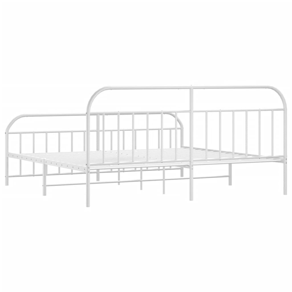 Bed Frame | White | Powder-Coated Steel | Double | Storage | Bed Frame