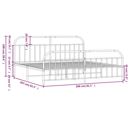 Bed Frame | White | Powder-Coated Steel | Double | Storage | Bed Frame
