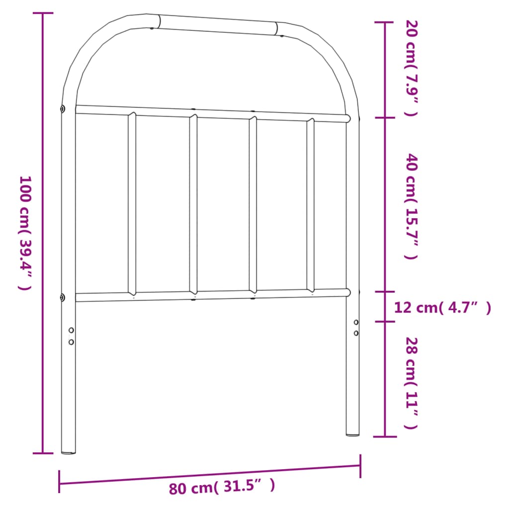 Metal Replace Headboard White 75 cm