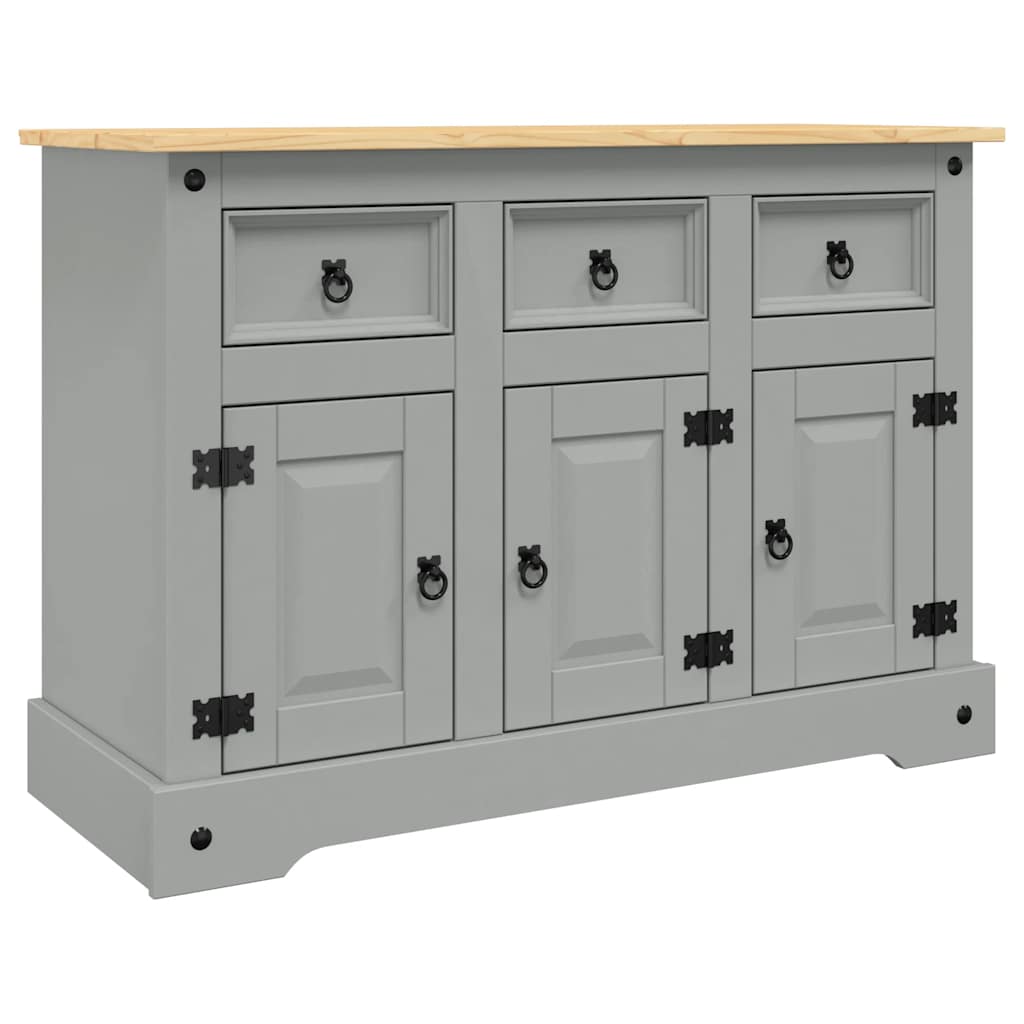 Sideboard "Corona" Grey 112x44x78 cm Solid Wood Mexican Pine