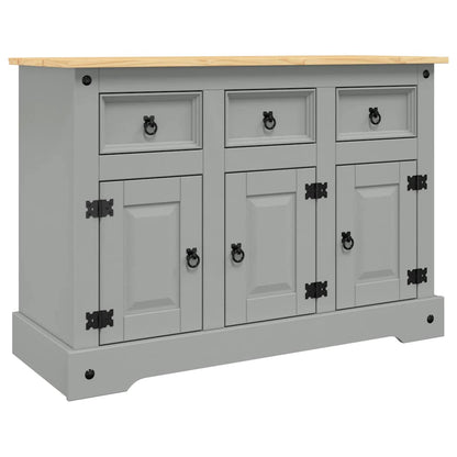 Sideboard "Corona" Grey 112x44x78 cm Solid Wood Mexican Pine