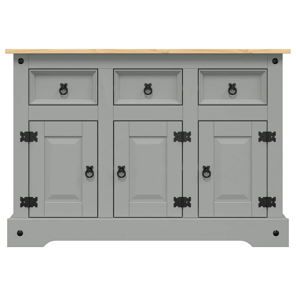Sideboard "Corona" Grey 112x44x78 cm Solid Wood Mexican Pine
