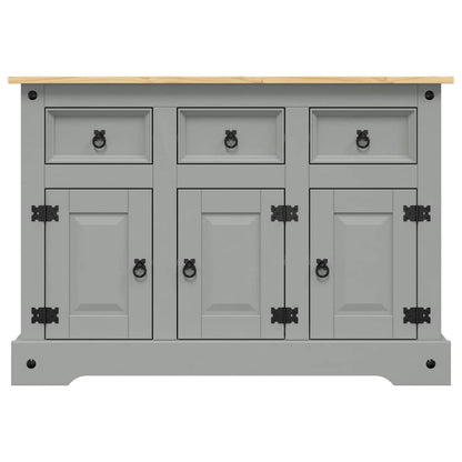 Sideboard "Corona" Grey 112x44x78 cm Solid Wood Mexican Pine