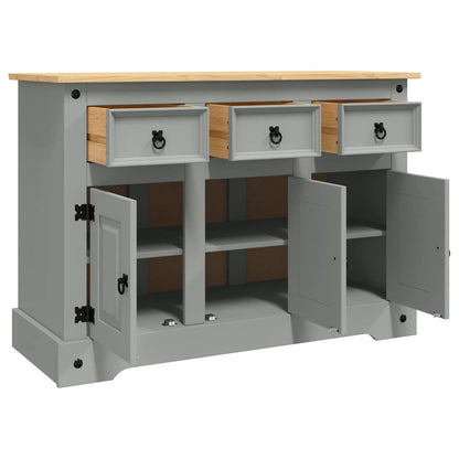 Sideboard "Corona" Grey 112x44x78 cm Solid Wood Mexican Pine