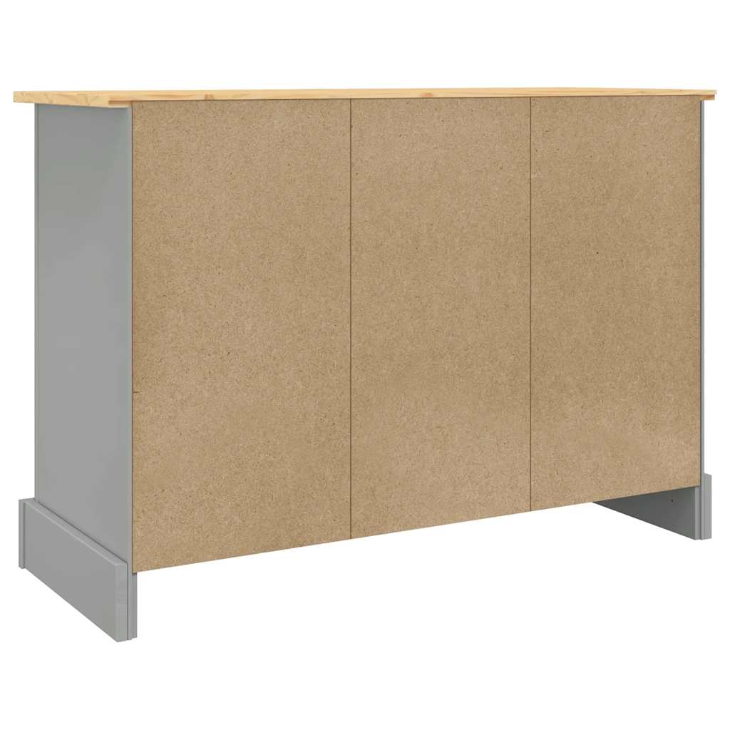 Sideboard "Corona" Grey 112x44x78 cm Solid Wood Mexican Pine