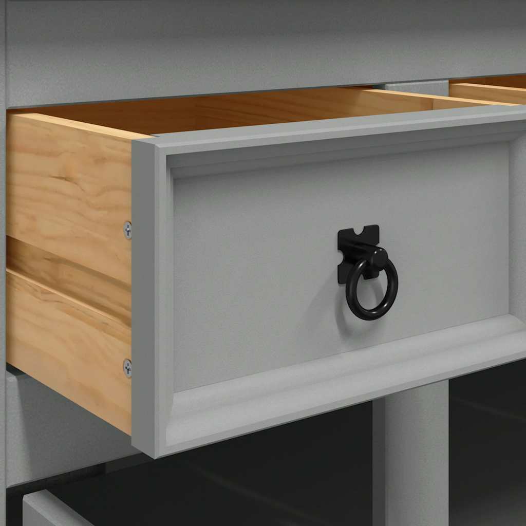 Sideboard "Corona" Grey 112x44x78 cm Solid Wood Mexican Pine