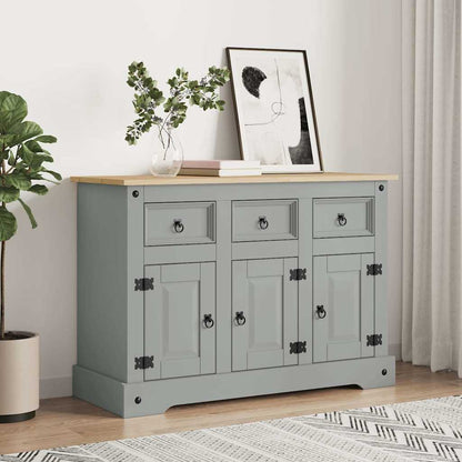 Sideboard "Corona" Grey 112x44x78 cm Solid Wood Mexican Pine