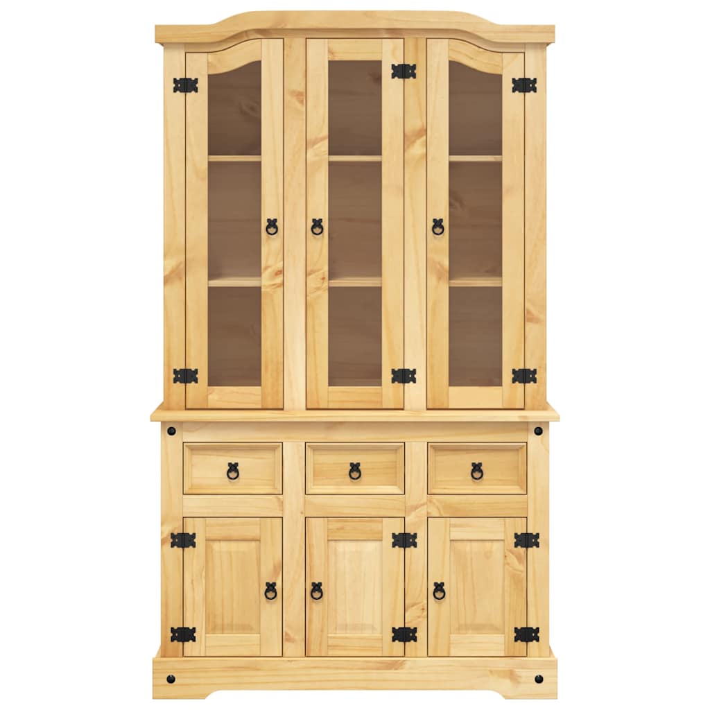 Highboard Corona Brown 112x43x191.5 cm Solid Wood Mexican Pine