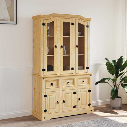 Highboard Corona Brown 112x43x191.5 cm Solid Wood Mexican Pine