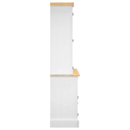 Highboard Corona White 112x43x191.5 cm Solid Wood Mexican Pine