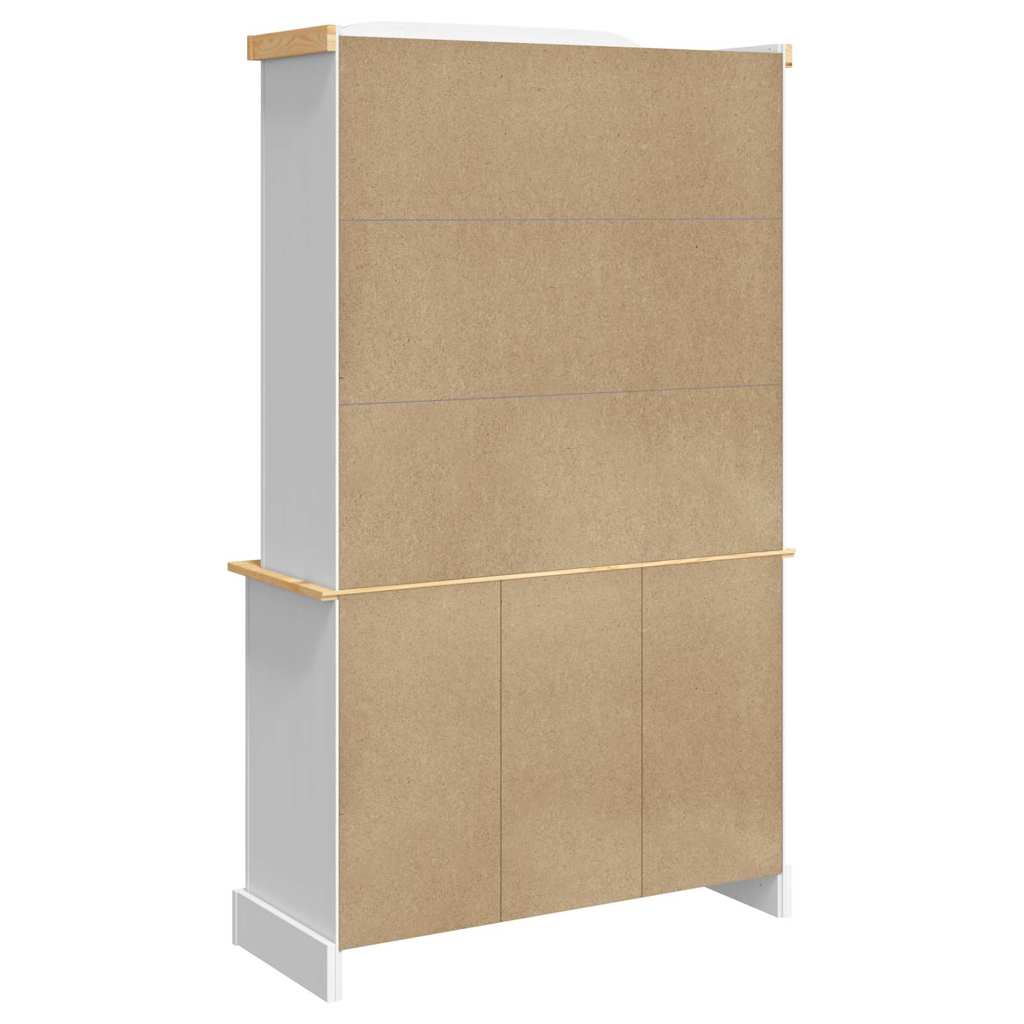 Highboard Corona White 112x43x191.5 cm Solid Wood Mexican Pine