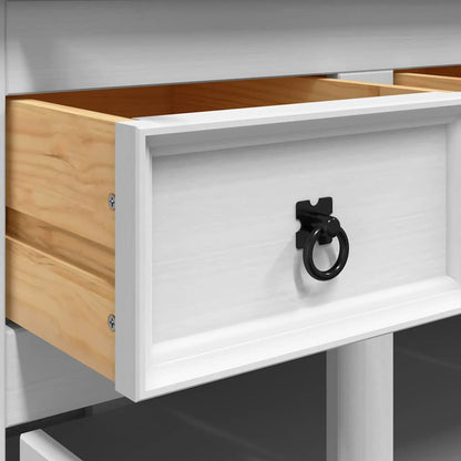 Highboard Corona White 112x43x191.5 cm Solid Wood Mexican Pine