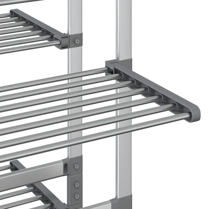 Laundry Drying Rack with Wheels 89x64x129 cm Aluminium