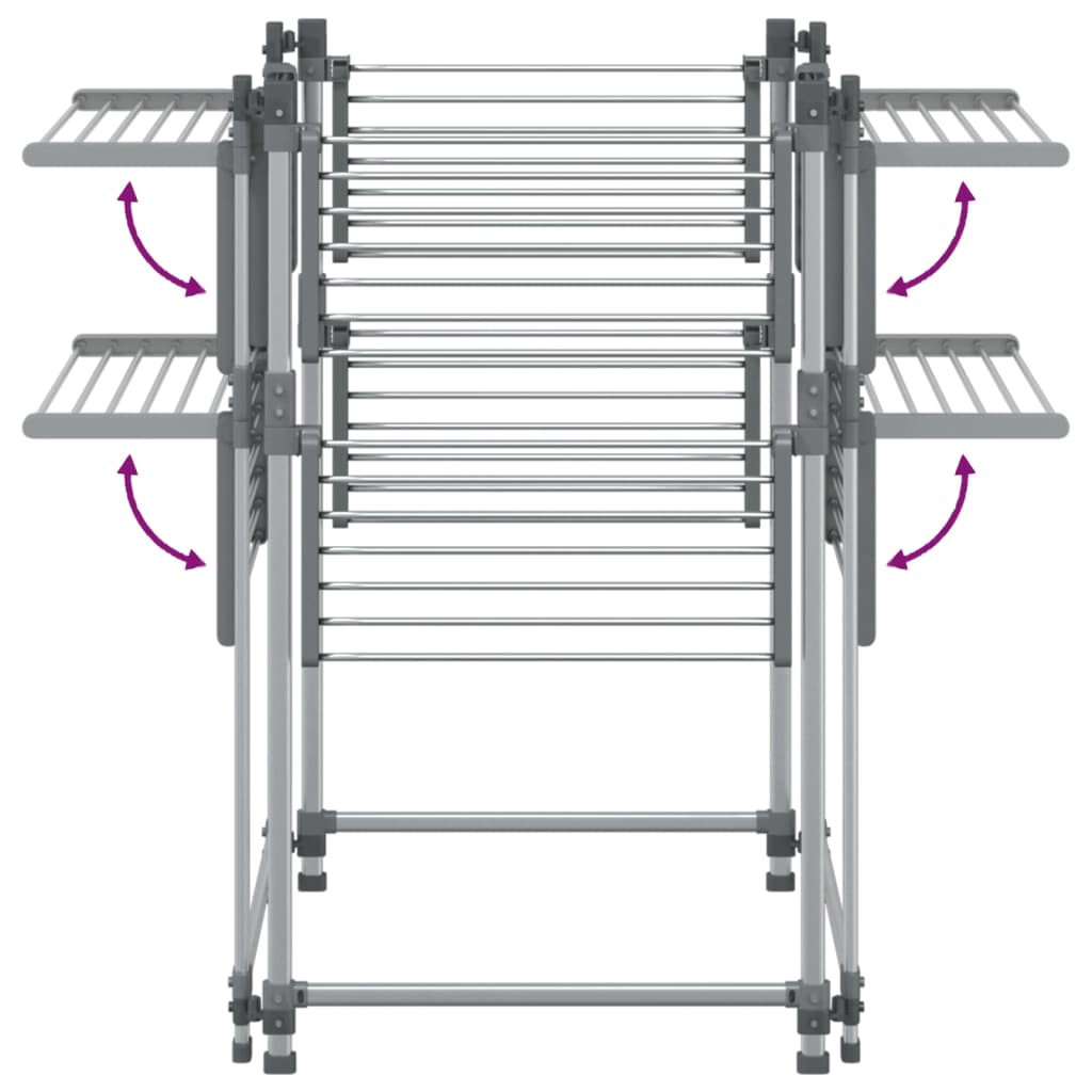 Laundry Drying Rack 107x107x120 cm Aluminium