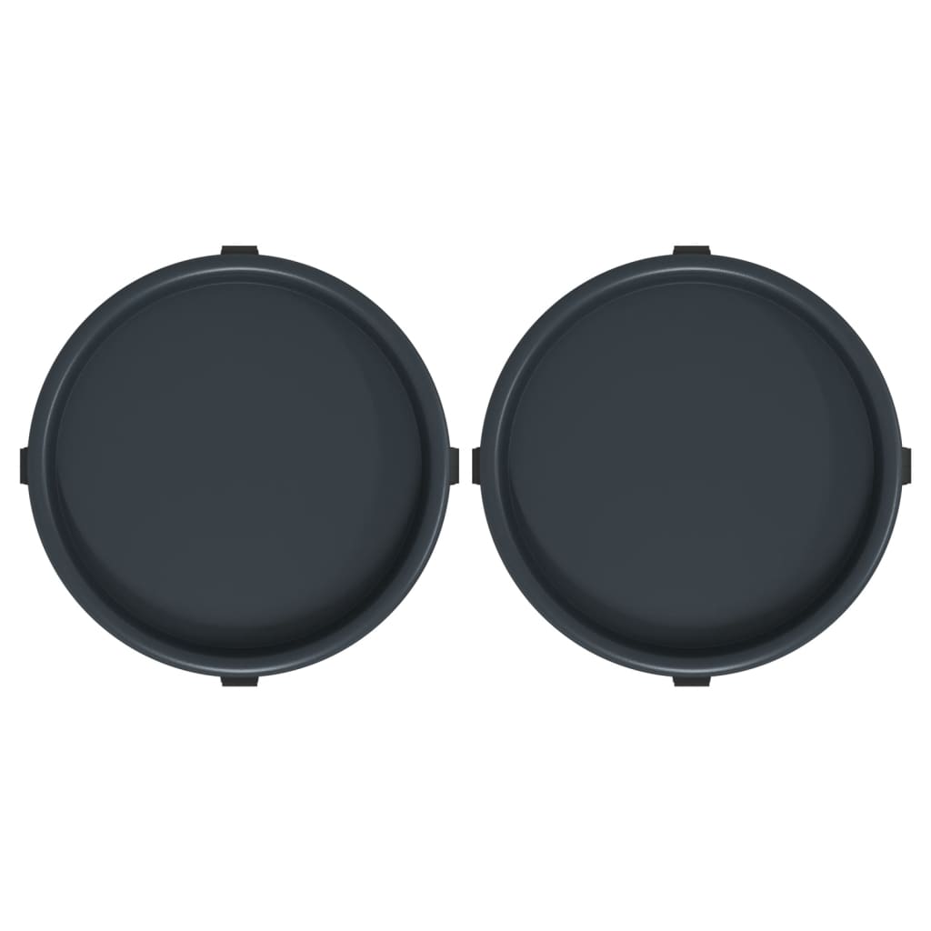 Plant Trolleys with Wheels 2 pcs Grey Diameter 34 cm 35 kg