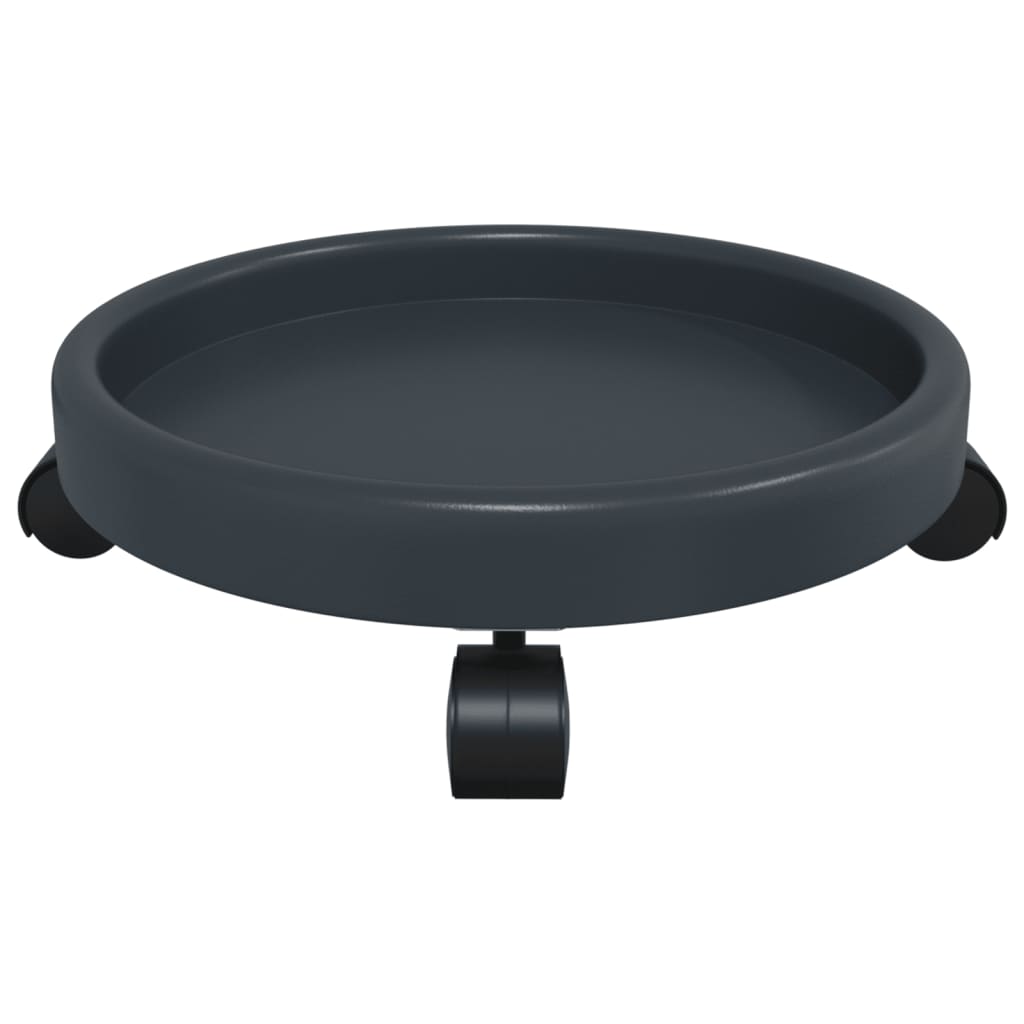 Plant Trolleys with Wheels 2 pcs Grey Diameter 34 cm 35 kg