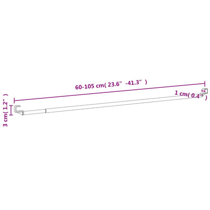Curtain Rails 2 pcs White and Silver 60-105 cm Aluminium