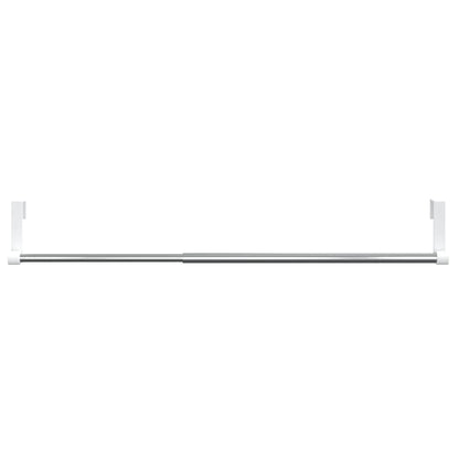 Curtain Rails 2 pcs White and Silver 40-60 cm Aluminium