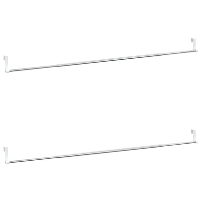 Curtain Rails 2 pcs White and Silver 90-135 cm Aluminium