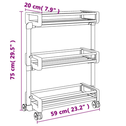 Storage Trolley 59x20x75 cm Aluminium
