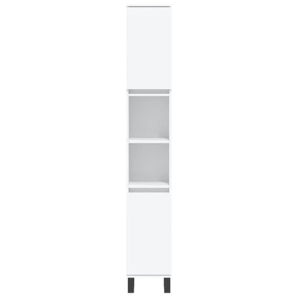 3 Piece Bathroom Cabinet Set White Engineered Wood
