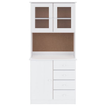 Highboard ALTA White 77x35x165 cm Solid Wood Pine