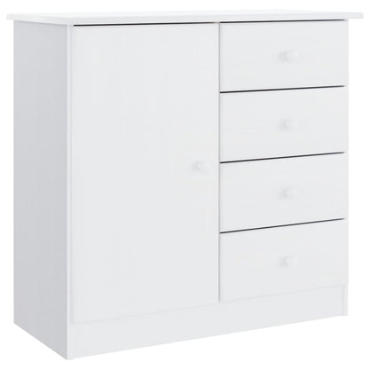 Highboard ALTA White 77x35x165 cm Solid Wood Pine