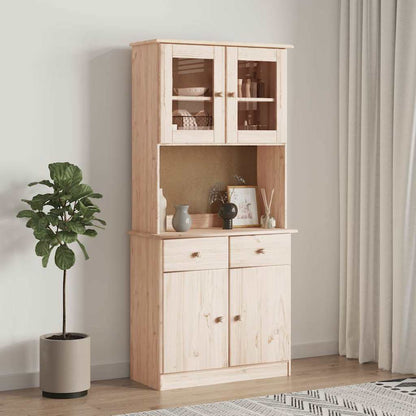 Highboard "ALTA" 77x35x165 cm Solid Wood Pine
