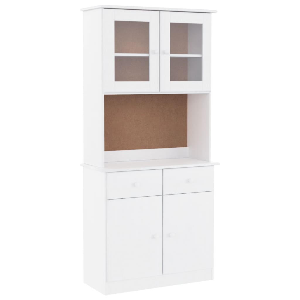 Highboard ALTA White 77x35x165 cm Solid Wood Pine